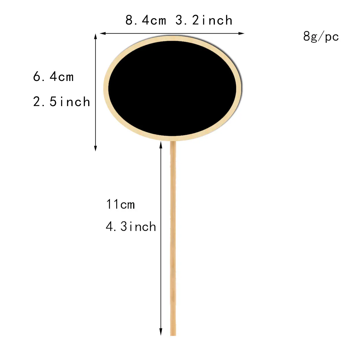 20Pcs Oval Wooden Mini Chalkboard Signs Blackboards for Garden Flower Plant Tags Wedding Table Numbers Message