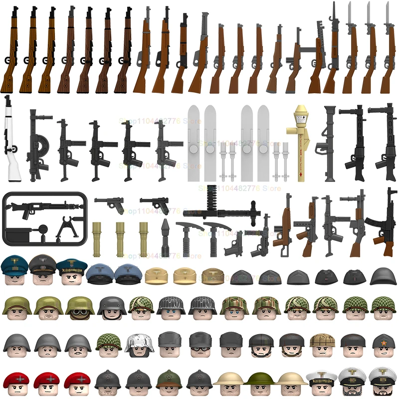 

N617-620 N629-666 Military Soldiers Navy Air Force Army Building Blocks Action Figures Bricks Accessories Weapons Kids Toys Gift
