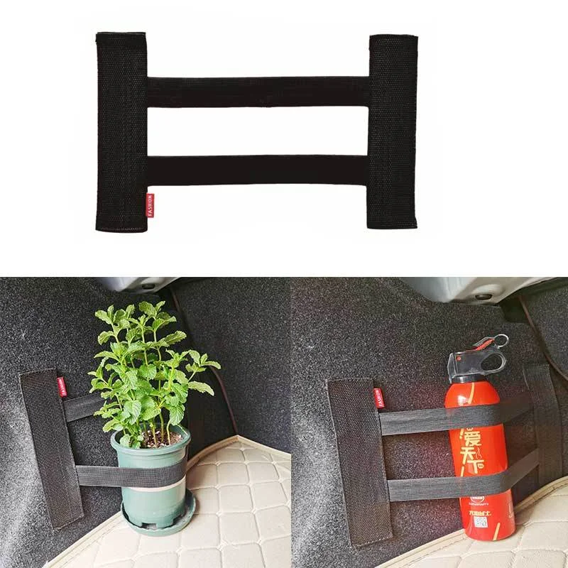 Car Trunk Fixed Belt Fire Extinguisher Interior Luggage Storage Fixing Binding Strap Tapes Auto Interior Organizer Accessories