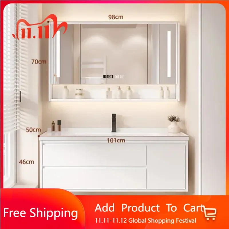 

Aesthetic Faucet Bathroom Cabinet Desk Unique Sink Dresser Drawer Sink Shelves Bathroom Cabinet Modern Tocador Trendy Furniture