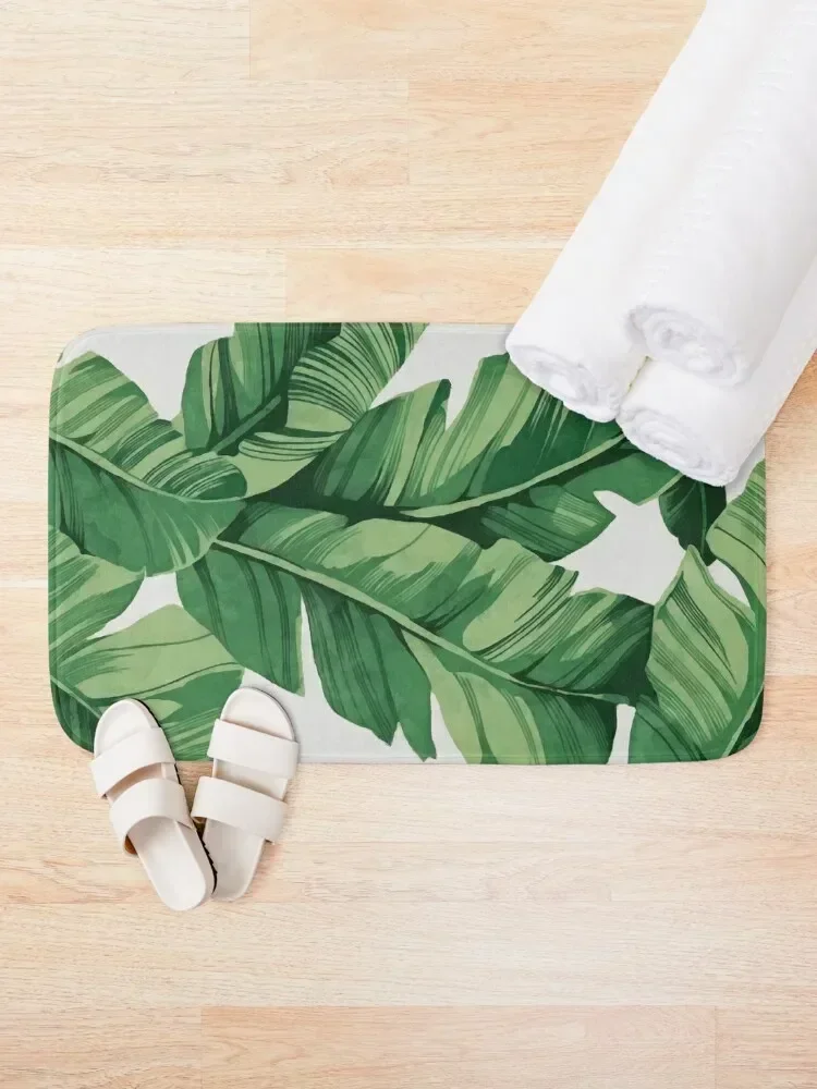 Tropical Banana Leaves Cure Warm House Decorative Accessories Bathroom Door Mats Anti-Slip Shower Floor Pad Suitable for Bedroom