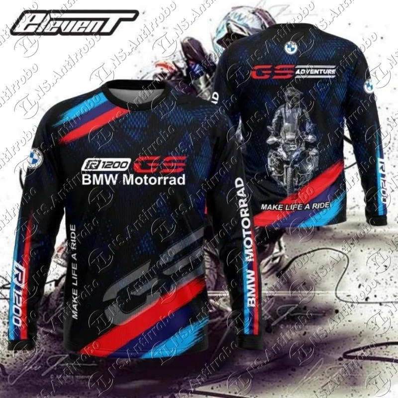 

Быстросохнущая новая высококачественная роскошная брендовая повседневная футболка BMW с длинными рукавами BMW Bimmer, профессиональный велосипедный костюм, топ Moto