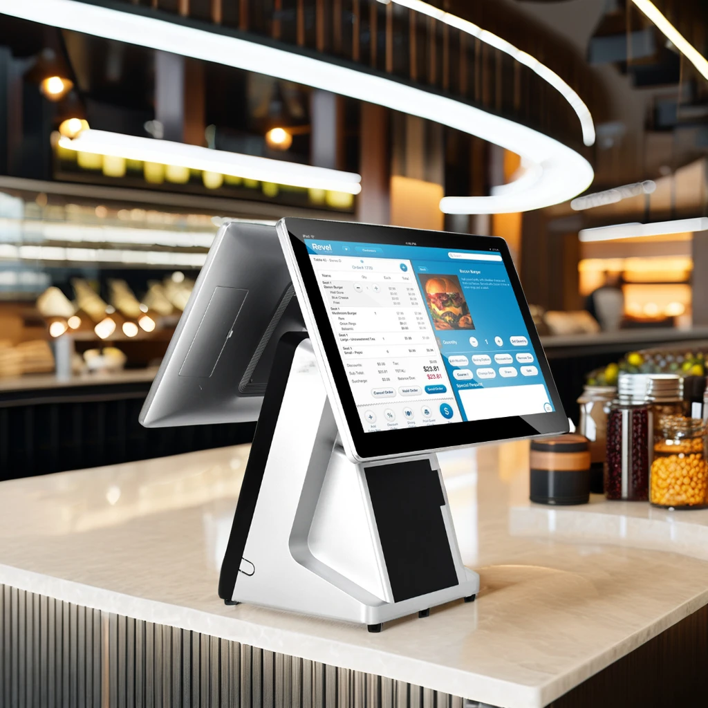 15.6 Inch Dual Screen Cash Register Machine Windows All in One Pos Terminal System for Retail Shop With 80mm Thermal Printer