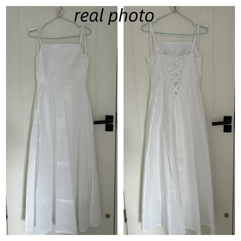 スパゲッティストラップ付きの床までの長さのウェディングドレス,カスタマイズされたブライダルドレス,シンプルでエレガント,ライン,大きいサイズ,新しいファッション