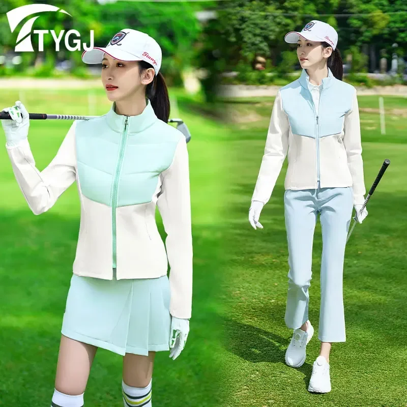 TTYGJ Winter Golf Wear Women Warm Cotton Paded Golf Jacket Ladies Lightweight Slim Coat New Windproof Windbreaker S-XL