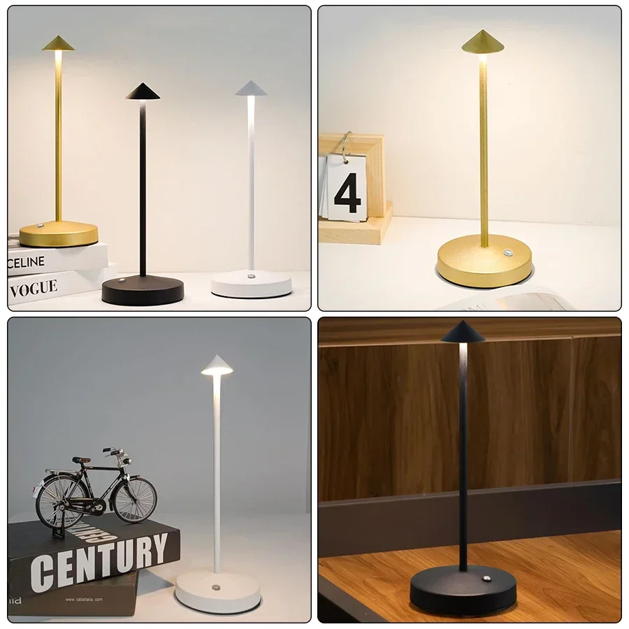 Type-C Rechargeable Table Lamp Creative Dining Touch Led Coffee Hotel Bar Pina pro Table Lamp Lampada Da Tavolo Decorative Lamp