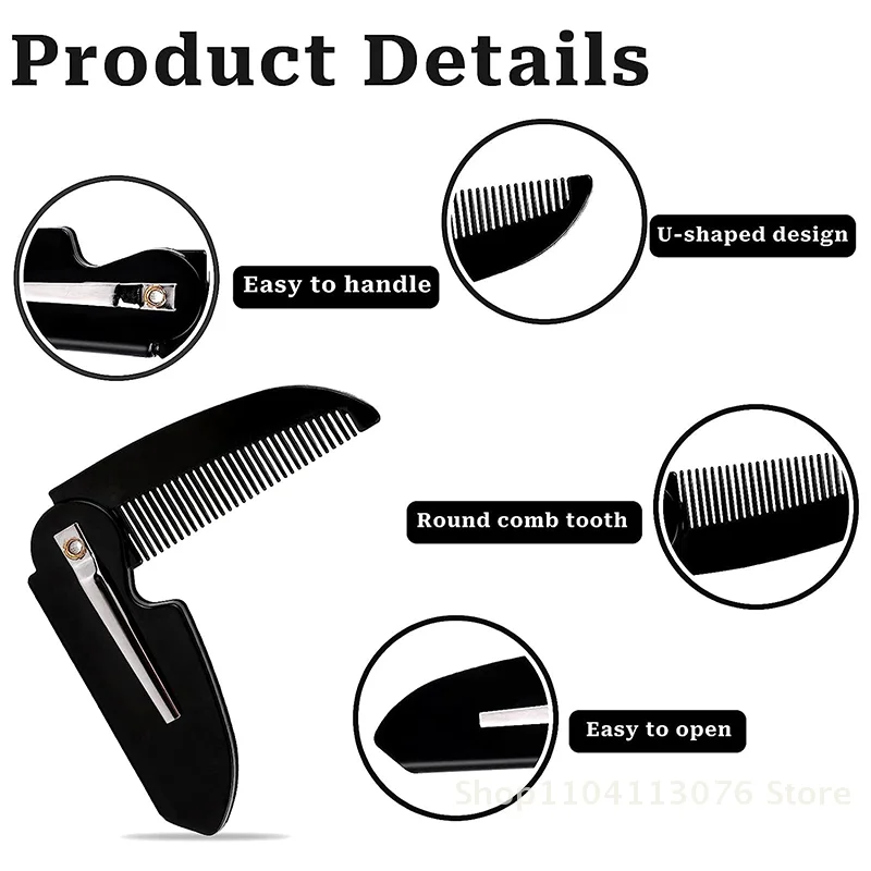 

Portable Men Foldable Beard Comb Pocket Size Beard Comb Mini Plastic Beard Comb Design Disassembly Accessories