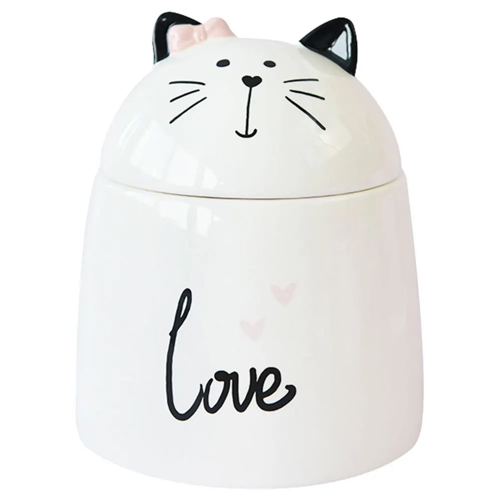 

Cat Design Ceramic Storage Jar Premium Material Multipurpose Candy Spice Sugar Tea Canister Sugar Jar with Lid