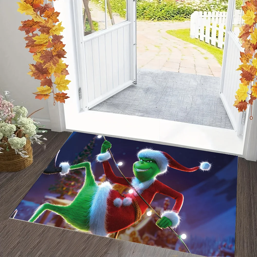 Carpet Entrance of House 1PC T-The Grinch Bath Mats Kitchen Mat Doormat Entrance Door Rugs Bathroom Rug Room Floor Carpet Foot