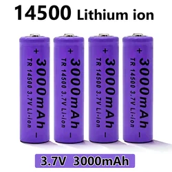 3.7V 3000mAh New 14500 lithium battery rechargeable battery flashlight battery LED flashlight toy