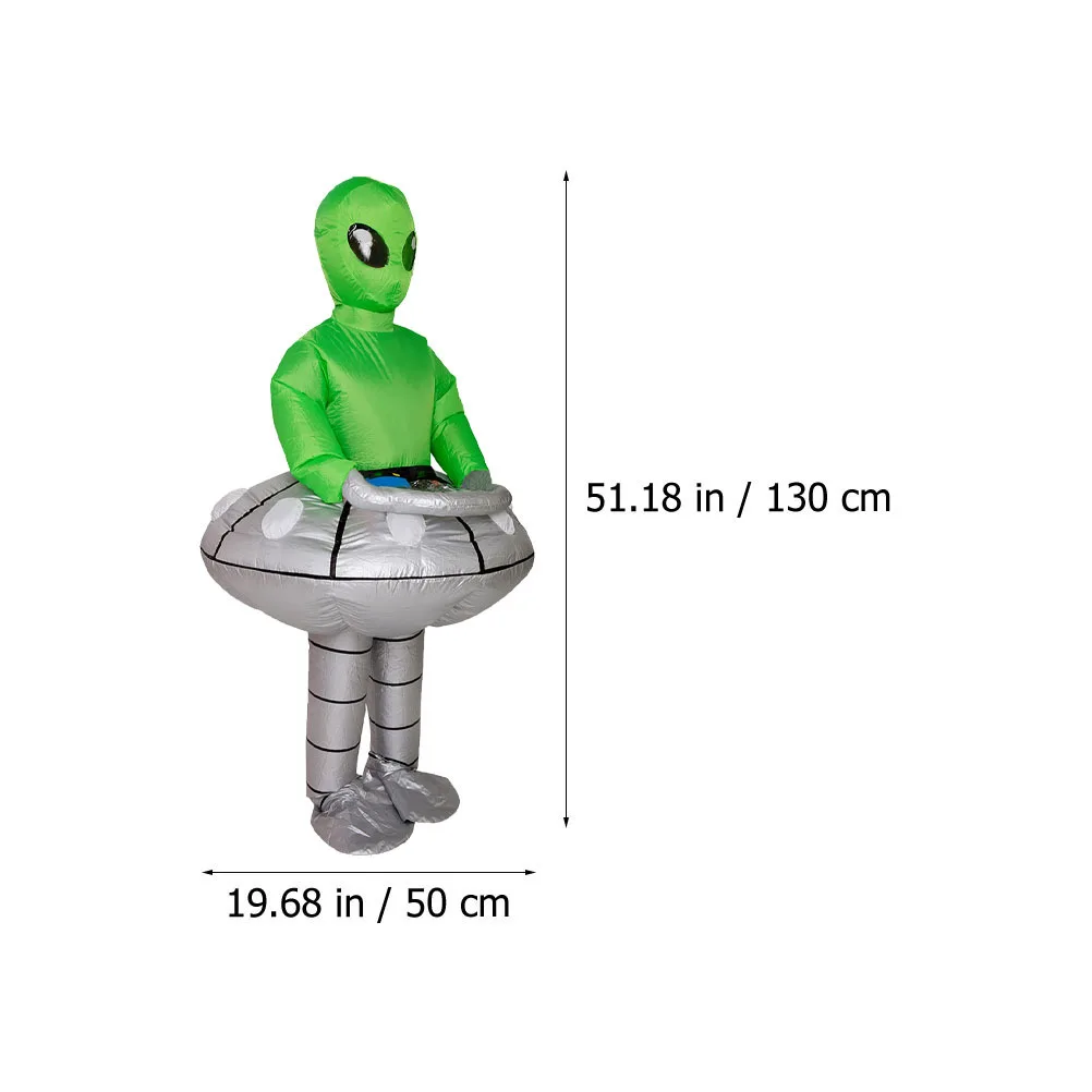 Fantasia de alienígena inflável, cor brilhante, material durável, fornecimento de festa engraçado, adereços de cosplay, roupas infláveis, 1 peça