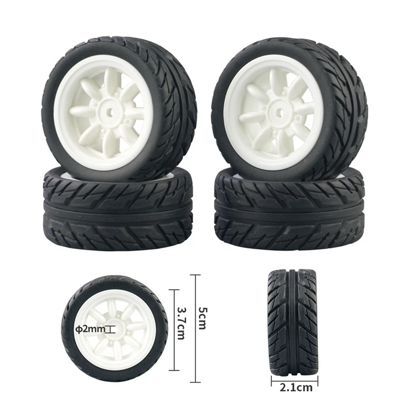 4Pcs Rubber Tire Tyre Wheel For SG1603 SG1604 SG1605 UDIRC UD1601 UD1602 UD1603 UD1604 1/16 RC Car Upgrade Parts