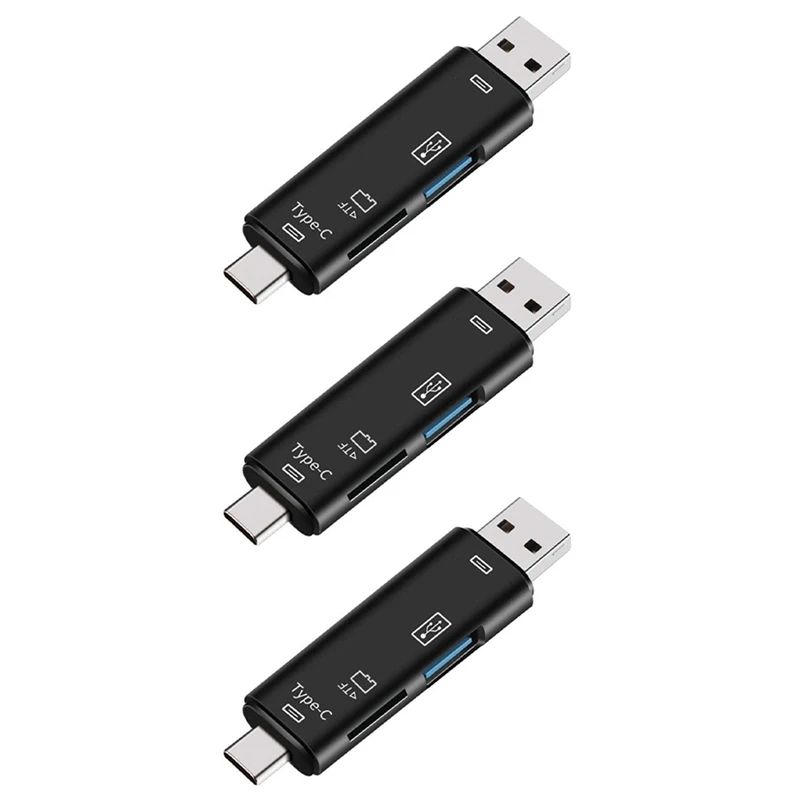 

【HOT】3X 5-In-1 Multifunctional OTG Card Reader Micro-SD / SD Card / USB Reader Support TF Android Type-C Phone / Computer