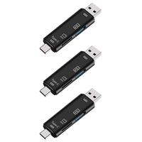 【HOT】3X 5-In-1 Multifunctional OTG Card Reader Micro-SD / SD Card / USB Reader Support TF Android Type-C Phone / Computer
