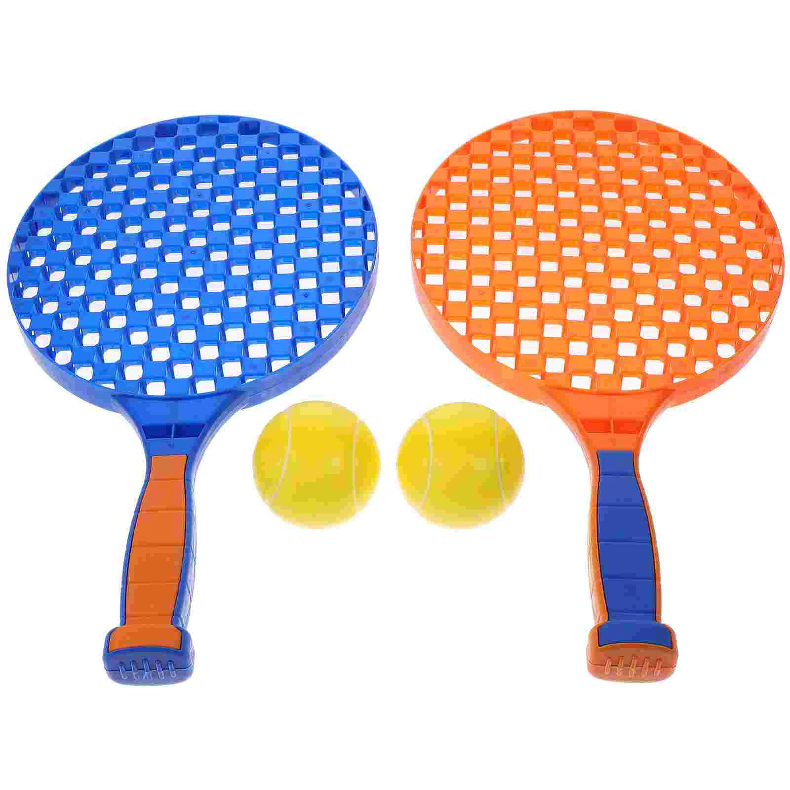 2 Plastic Badminton Rackets Kids Tennis Set Light Portable Anti Skid Handle Sports Toy For Children Outdoor Play Gift