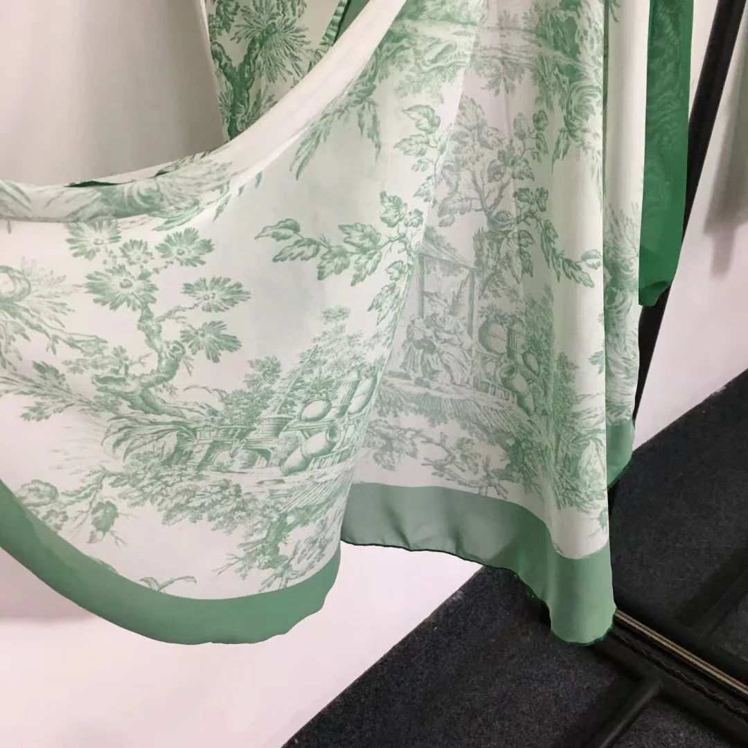 Conjunto de traje de baño de marca de lujo para mujer, traje de baño clásico con estampado de bosque verde sin tirantes, diseño de moda, Bikini Sexy, conjuntos de falda de playa