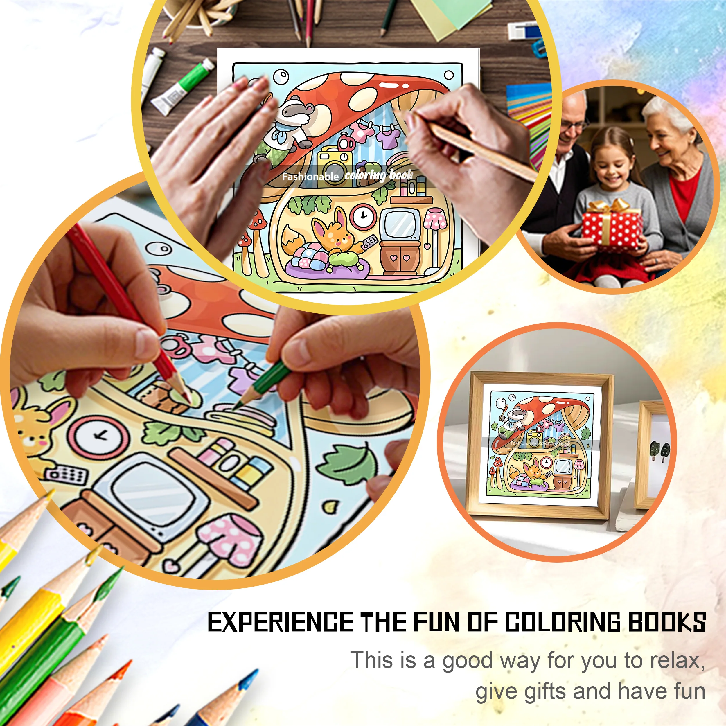 COMFY & COZY Bold-easy Patterns Coloring Book for Adults Cute Drawing Book Perfect Gift for Party and Birthday