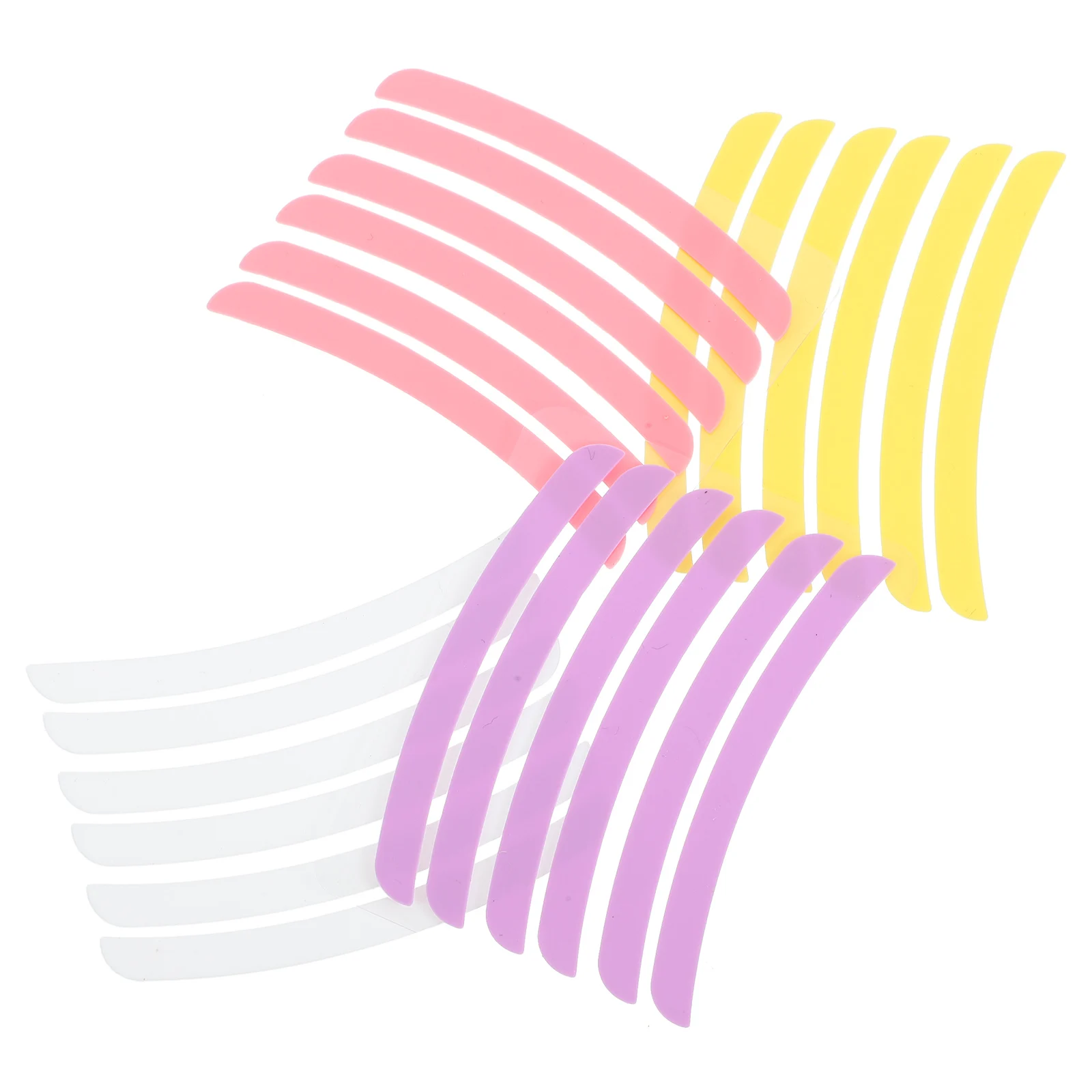 

12 Pairs Eyelash Tape Pads Silicone Beauty Tool Pink Purple Yellow White Reusable Long Term Use