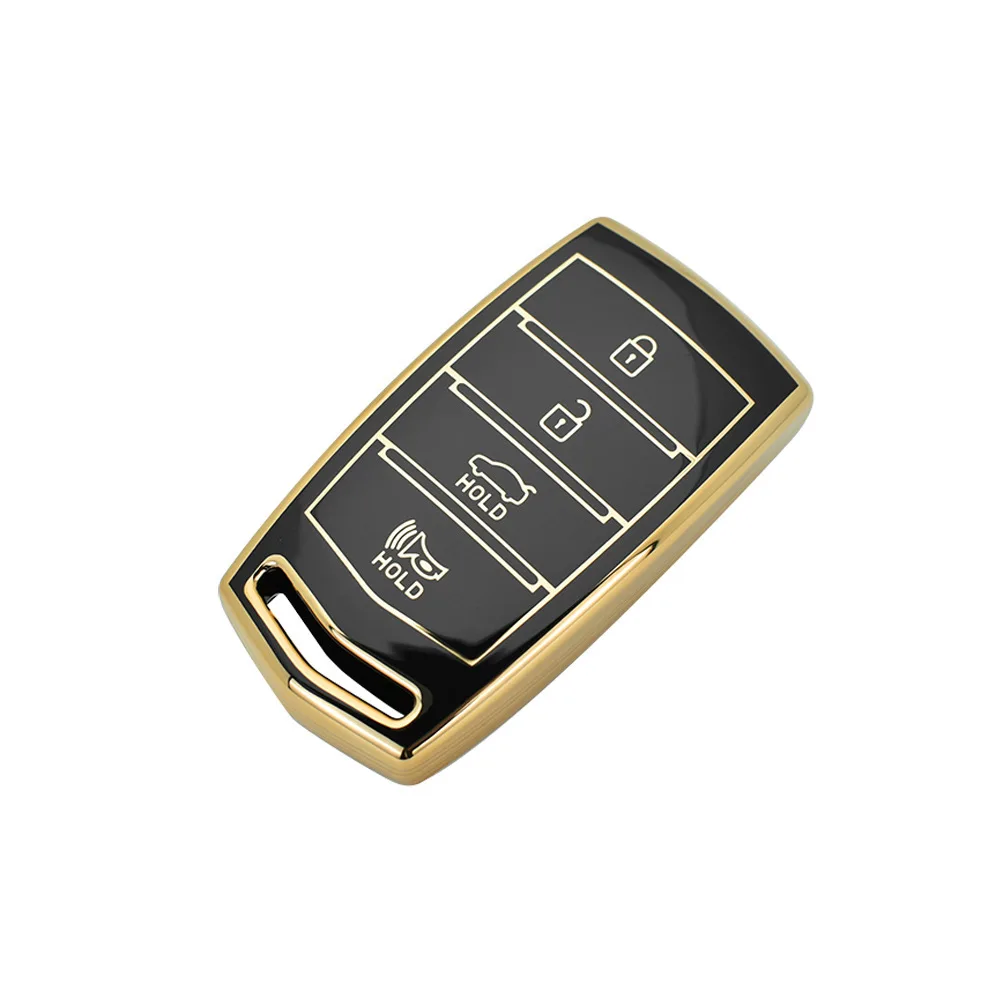For HYUNDAI 2020 Genesis G70 G80 EQ900 G90 4 Buttons TPU Car Smart Key Case Cover Auto Key Fob Shell Protector Accessories