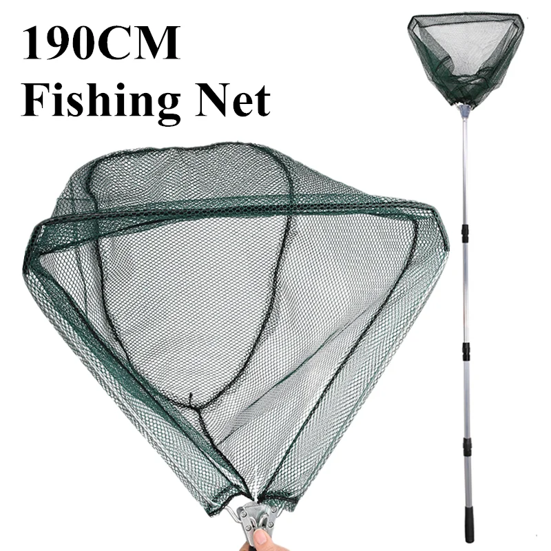 NONE 190 cm 130 cm 55 cm Teleskop Kescher Klapp Angelrute Verlängerung Fliegen Karpfen Kurs Meer Mesh Fischernetz für Fliegenfischen 3