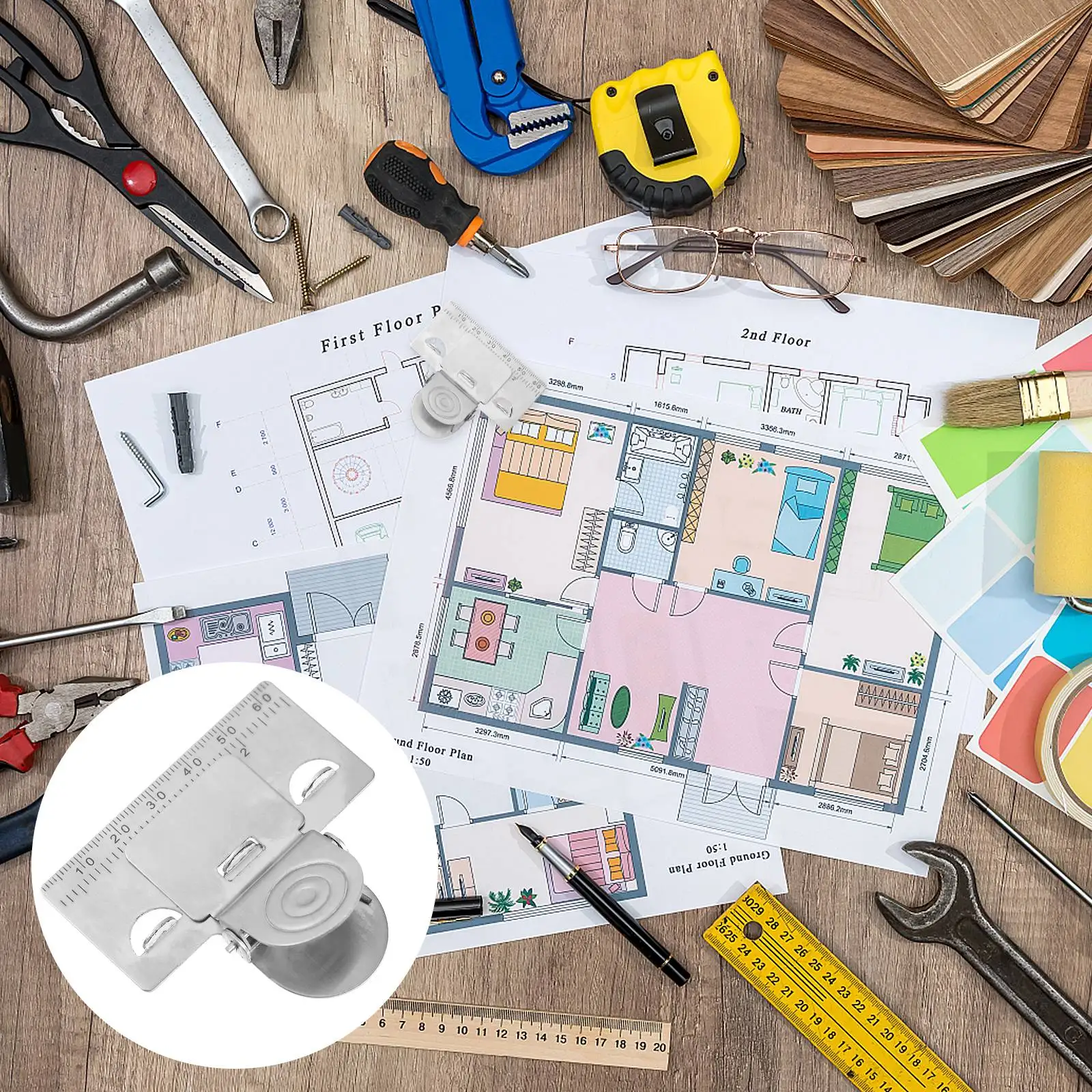 Tape Measuring Clip Stainless Steel Anti Rust Compact Lightweight Measurement Tool Positioning Marking Accessories