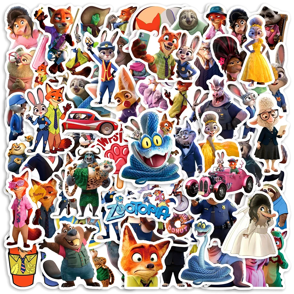 10/30/50 Stück lustige Disney Cartoon Zootopia 2 Aufkleber süße Anime Aufkleber Spielzeug DIY Skateboard Gitarre Telefon Graffiti Aufkleber für Geschenk