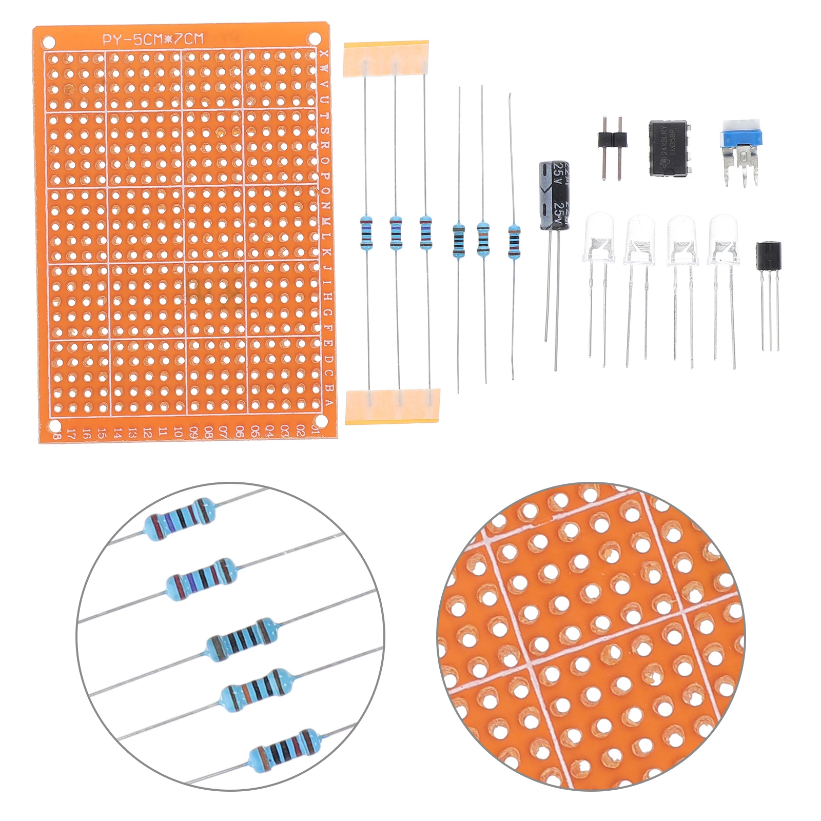 2Sets Soldering Practice Board DIY Electronic Kit for Students Beginners Welding Learning Project with Circuit Components