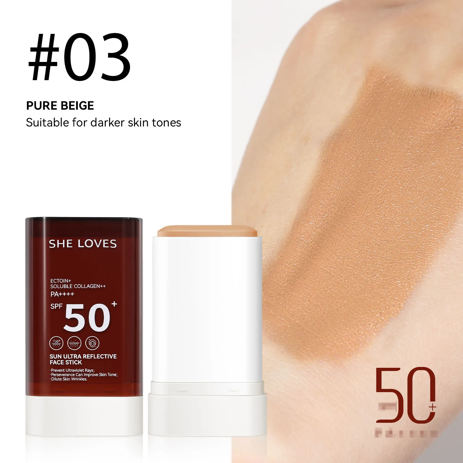 Sun Ultra Reflective Face Stick Sunscreen Foundation Lightweight Natural Longlasting Matte Eraser High Full Coverage Face Makeup