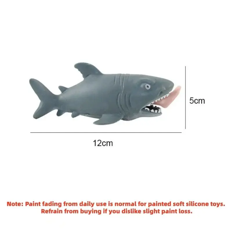 2Pcs Funny Shark Squeeze Toy Interesting Animal Prank Humor Stress Relief Anti Stress Fidget Toy Random Color