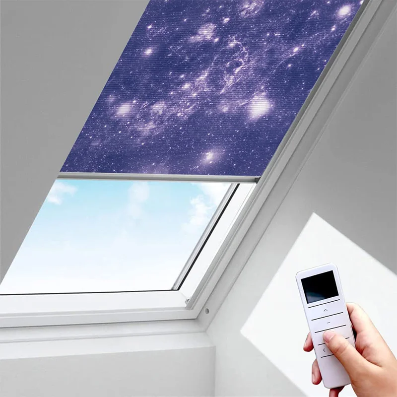 honeycomb electric motorized blackout skylight blinds solar blinds shades horizontal roof blinds blackout