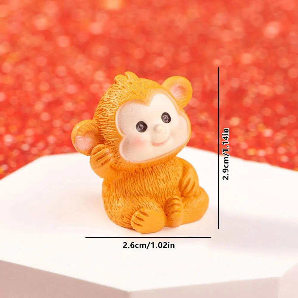 5PCS Mini Resin Monkey Figurines Animal Miniature Figurines Fairy Garden Accessories for DIY Home Decor