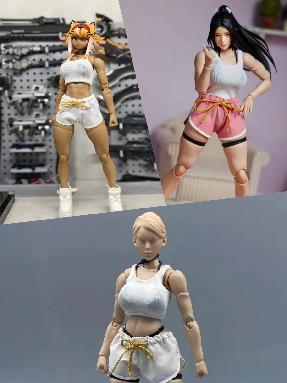【Nur Kleidung】 Weibliche Soldatenkleidung im Maßstab 1:12, Zubehör, Stoffkleidung, Sportbekleidungsset, passend für 6-Zoll-Actionfiguren für NOTTAA Toys