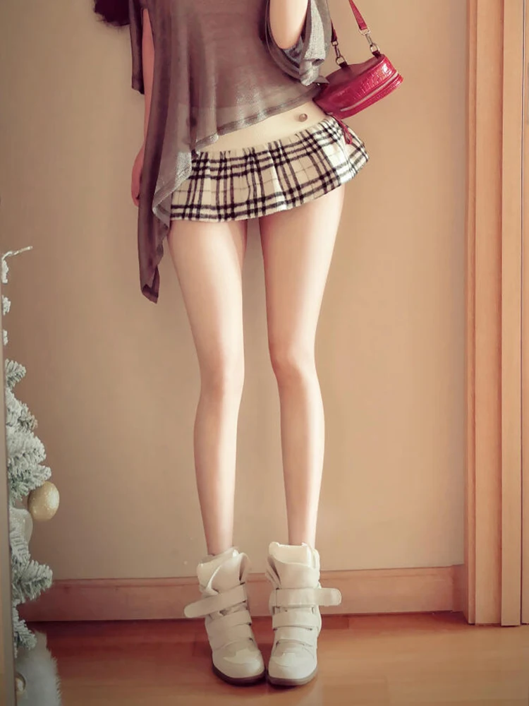 PBAP Korean Women Mini White Skirt Y2K Cutecore Color Block A-line Elastic Waist Stitch Uniform Skirt Gyaru Vintage Streetwear