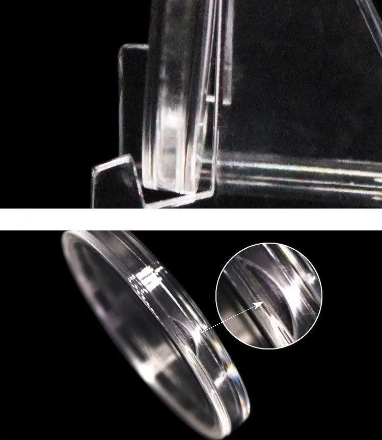 Прозрачный пластиковый держатель для монет, 20 шт./партия, 16-46 мм