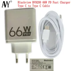 Power Adapter for Blackview BV9200 Fast Charge Original Travel Charging 66W EU Plug Connector Type C To Type C Cable