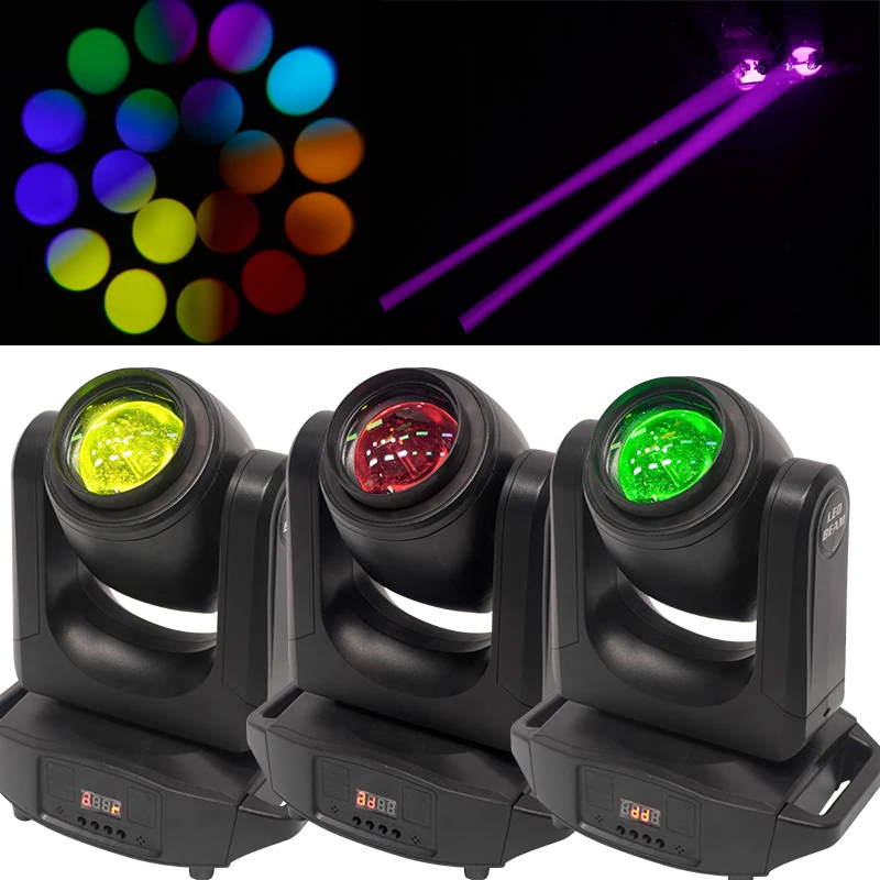 120W Mini Moving Head Beam Light DMX512 Sound Control 8 Colors 10 Patterns Rotating DJ Mobile RGBW Disco Stage Effect Lighting