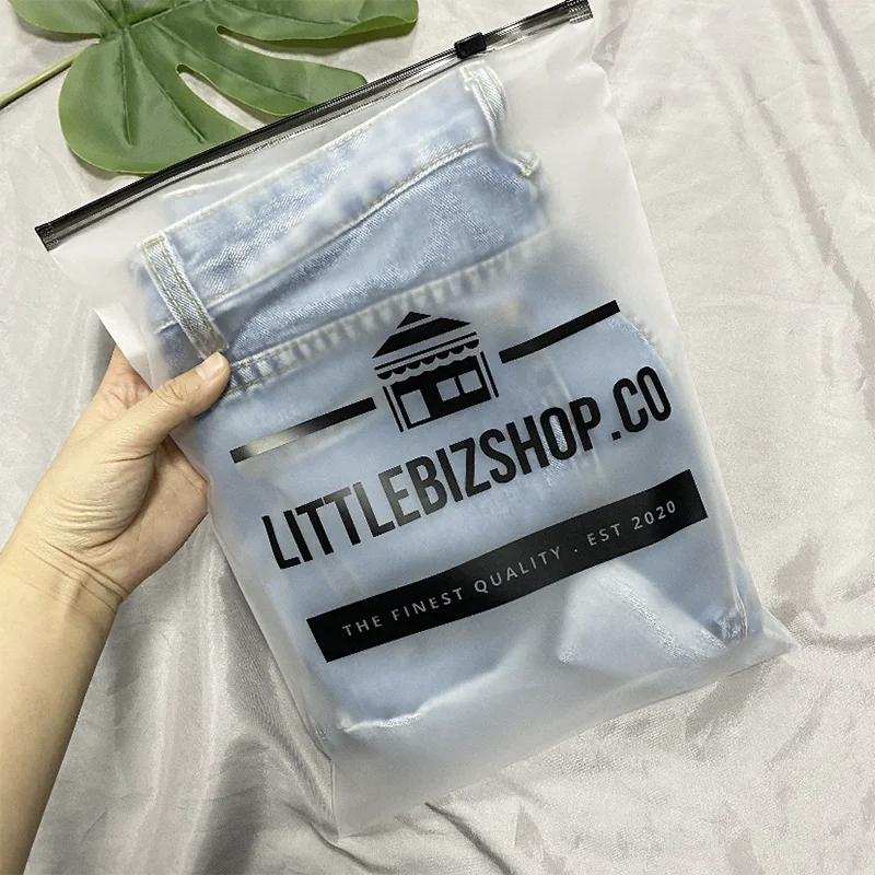 10Pcs Free Custom Logo Matte Bag EVA Ziplock Bag Storage for Cosmetic/Underwear Sock Transparent Package Bag Storage Pouch Bag