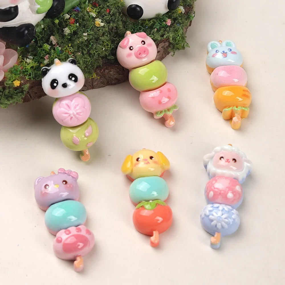10pcs Mini Kawaii Cute Pig Fruit Animal Flat Back Cabochons Scrapbook Diy  Party Hairpin Accessories Home Decoration Craft
