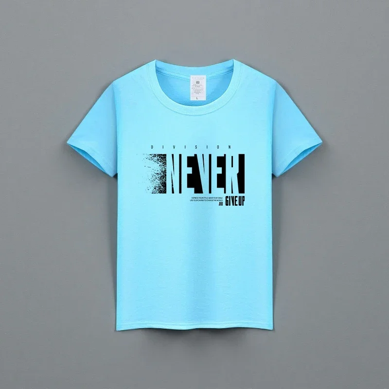 

Summer new unisex versatile pure cotton T-shirt fashionable casual round neck top breathable loose fit print short sleeved shirt