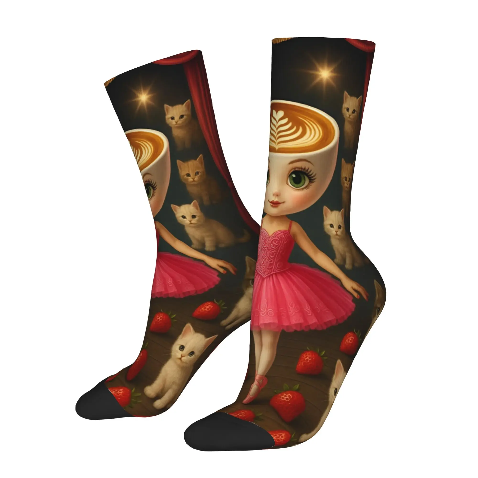 balerina capuchina thug thug thug sahur Middle Socks for Women Men Merchandise All Season  Super Soft Crew Socks Non-slip