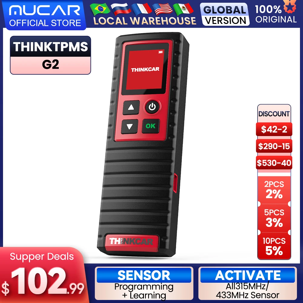 Thinkcar THINKTPMS G2 TPMS Car Tire Pressure Diagnosis Tools Sensor Activator Programming Learning For Thinktool Mini/MUCAR VO6