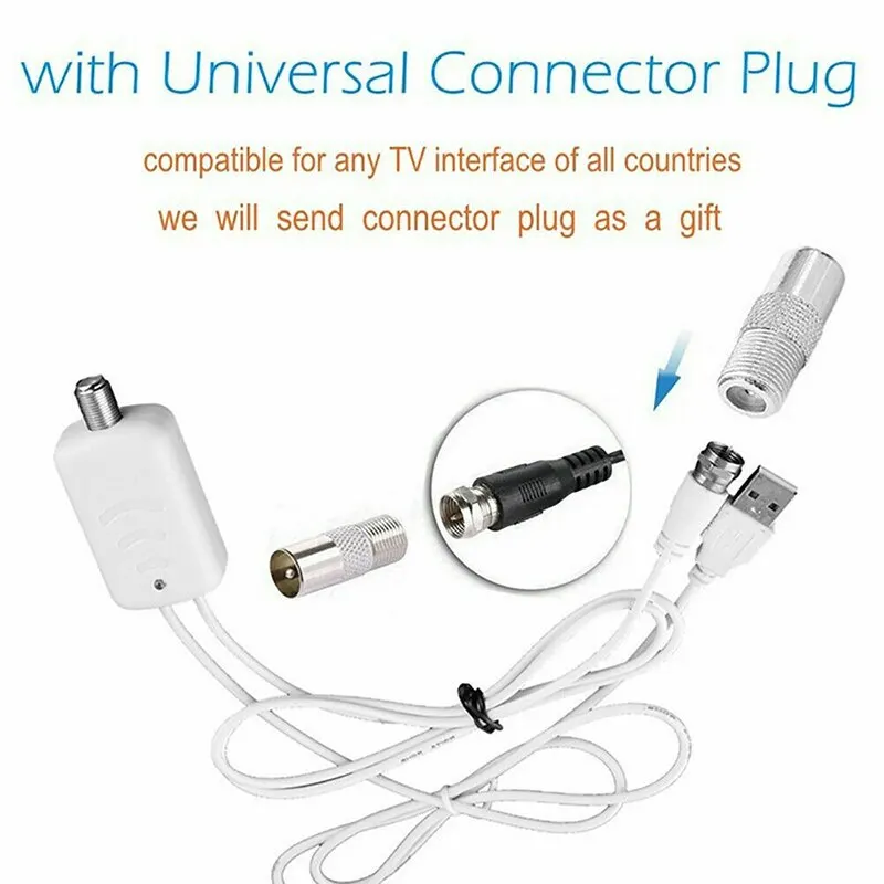 Antena de tv digital dvb-t/t2 dvbt2, 5000 milhas, 8k, interna, com amplificador, 1080p, antena para carro, rv, viagem, smart tv