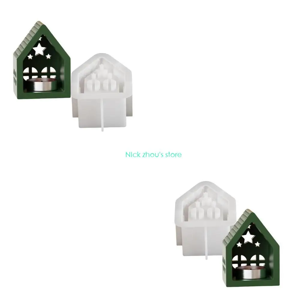 

E15E Holder Mold Heat Resistant Silicone Mold for Unique Star House Decorations Candlestick Mould Jewelry Making Tool