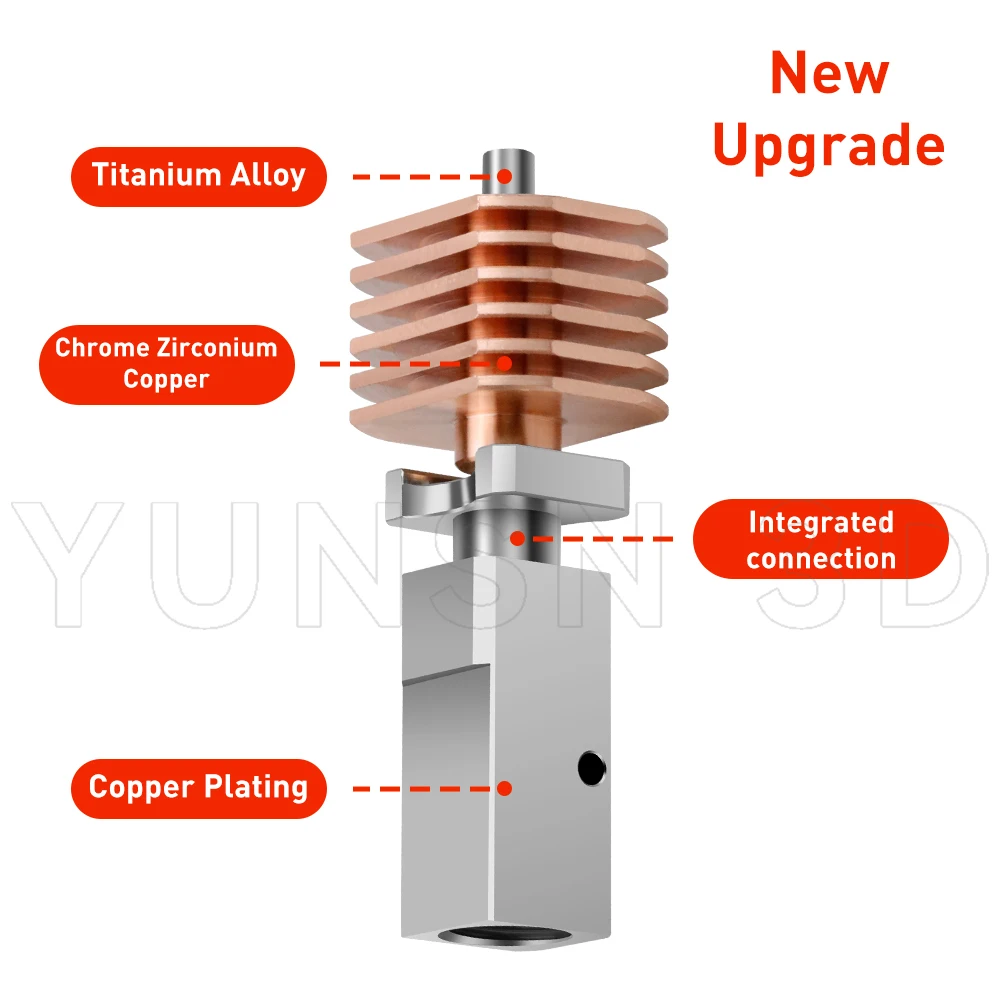 Upgrade TZ3.0 Hotend for BambuLab P1S P1P X1 X1C TZ V3.0 Upgrade Hotend for Bamboo All Metal Hotend High Temperature Print Head