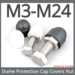 Black White Dome Protection Cap Covers Exposed Hexagon Plastic PE Nut Bolt M3 M4 M5 M6 M8 M10 M12 M14 M16 M18 M20 M22 M24
