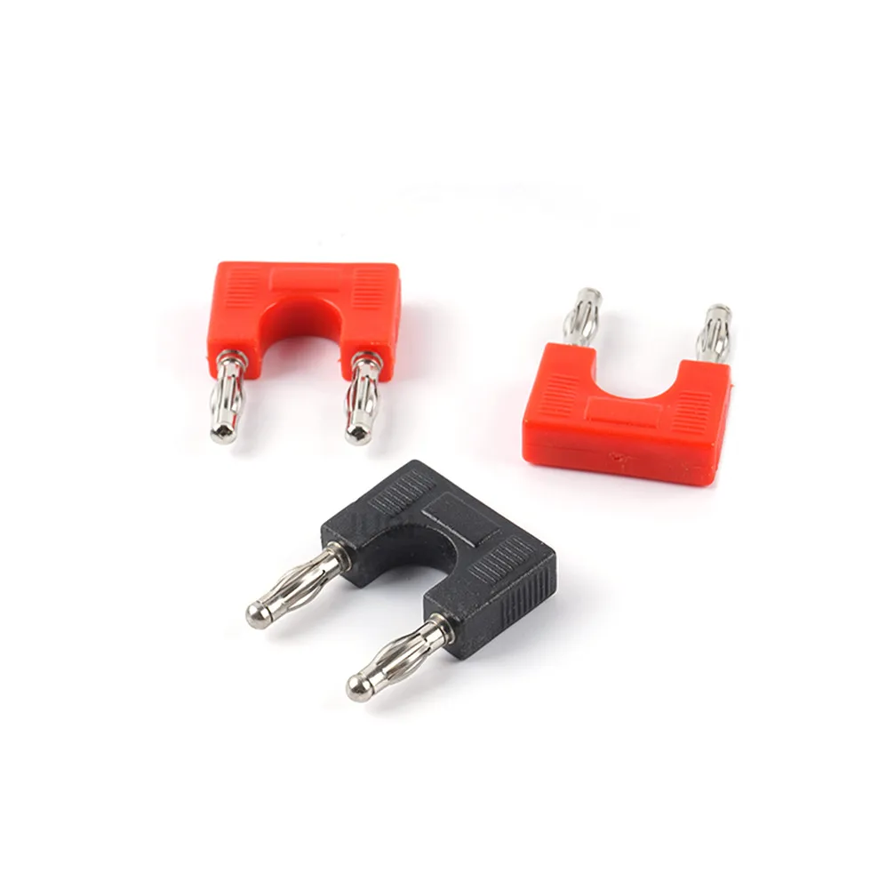 2PCS  4mm banana plug spacing 19mm pure copper short circuit plug jumper car instrument test line socket two connection adapter