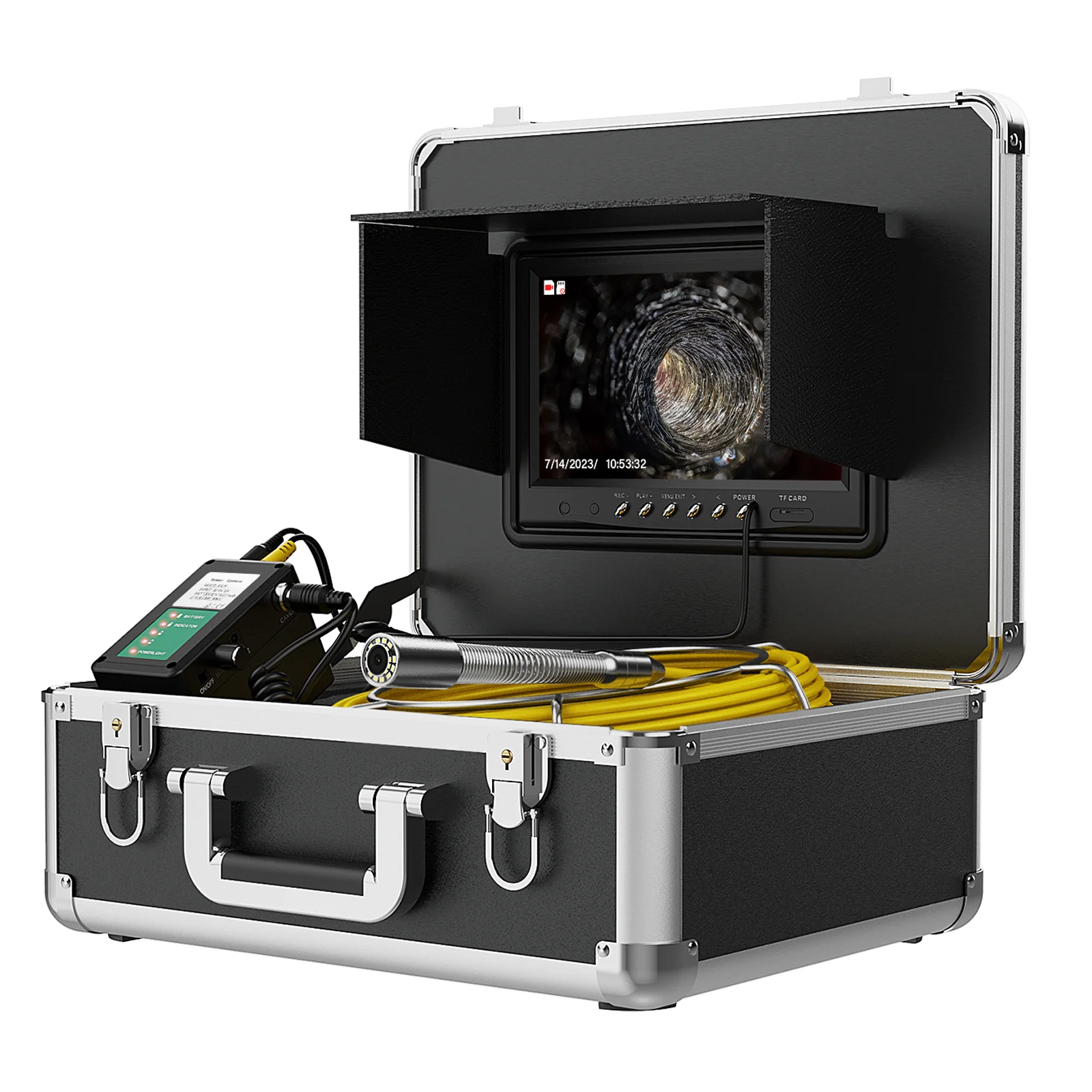 9 Inch DVR Sewer Endoscope 50M Cable 22MM HD Pipeline Inspection