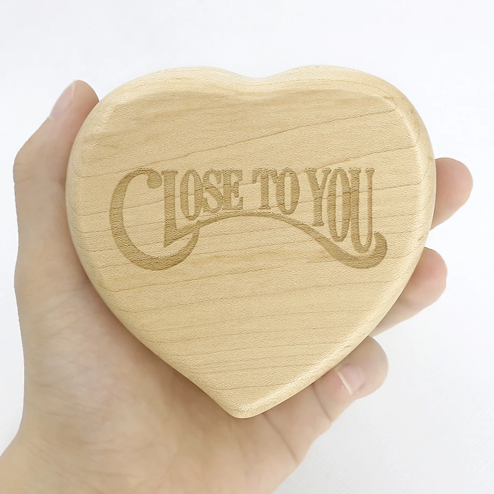 SOFTALK Close To You Solid Wood Heart shaped Music Box Birthday, Christmas, Valentine's Day Gift