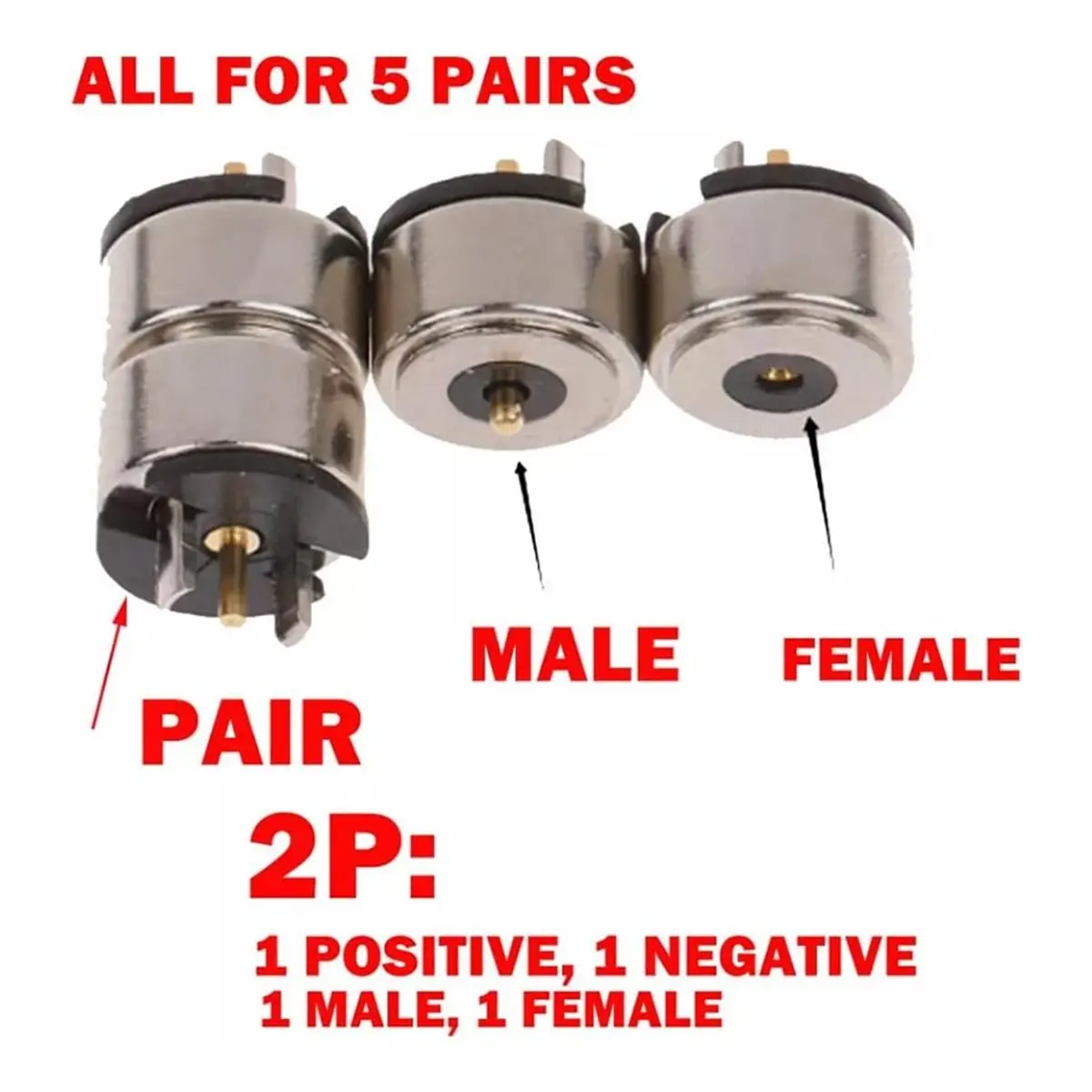 A40I 5pair Magnetic Pogo Pin Connector Set, 10 Pcs, 8mm, Male & Female, DC Power Charge Probe for Pogo Pin Connector