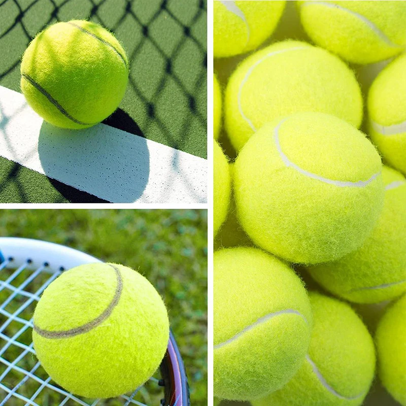 

3Pcs/Set Tennis Balls Wear-Resistant Highly Elastic Fiber Rubber Training Balls 65MM Beginners Practice Tennis Ball For Club